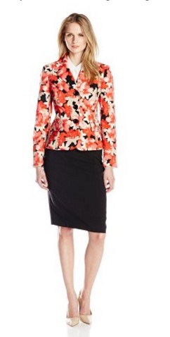 Le Suit Women's Long-Sleeve Printed Jacket and Skirt Set Image