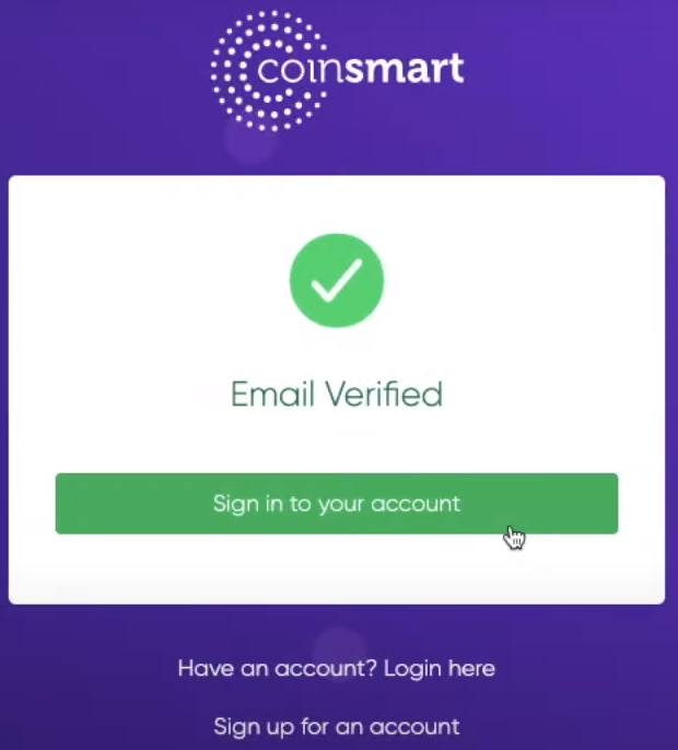 CoinSmart Verify Email