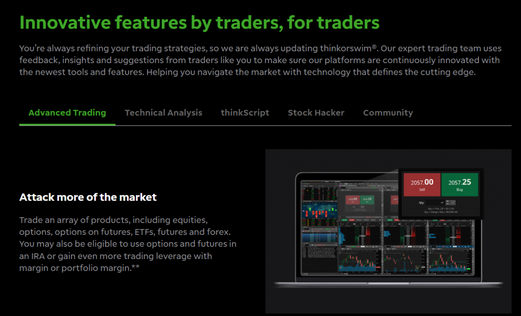 Thinkorswim Innovative features by traders